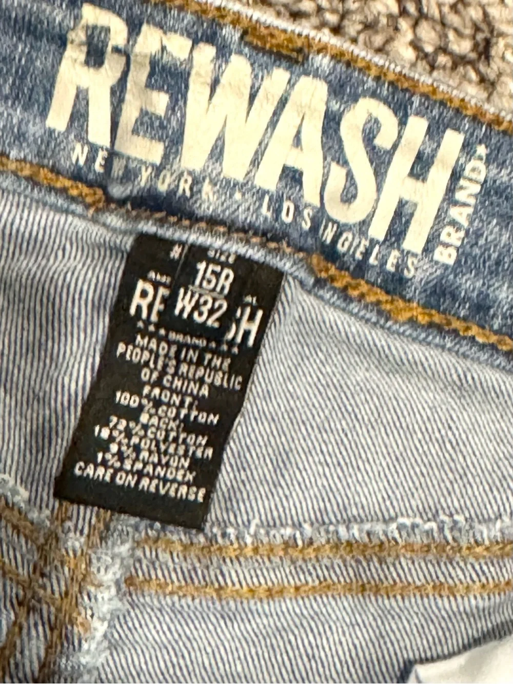 Rewash Light Blue Denim Jeans with Contrast Stitching
